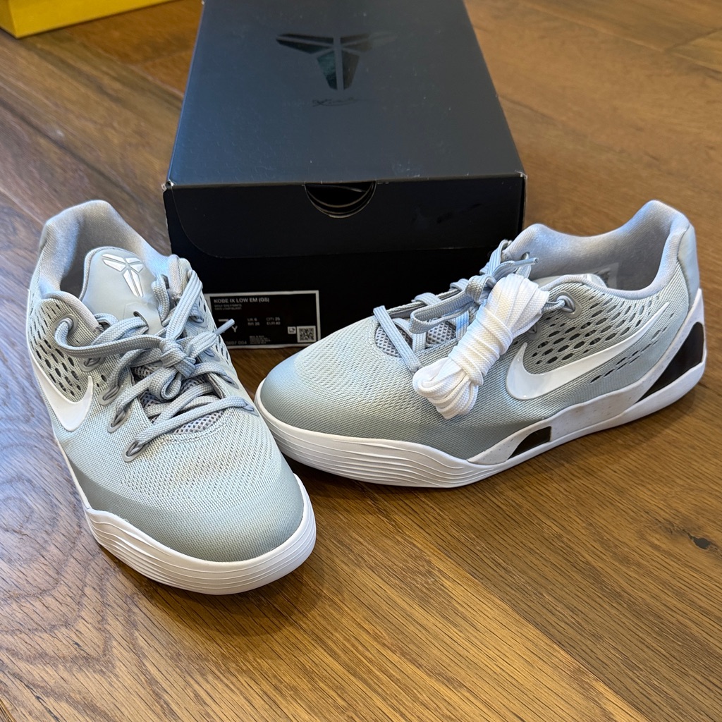 Nike Kobe Ix Low Em Wolf Gray And White